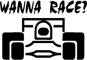 Wanna Race?, Vinyl decal sticker 