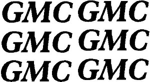 6 Small GMC logos, Vinyl cut decal