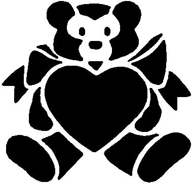 Teddy bear with a heart, Vinyl cut decal