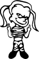Girl giving the bird, flipping you off, Vinyl cut decal