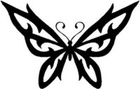 Tribal Butterfly, Vinyl cut decal