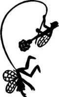 Two Fairies playing with a flower, Vinyl cut decal