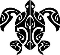 Tribal Turtle, Vinyl cut decal