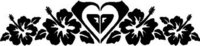 Roxy with Hibiscus flowers, Vinyl cut decal
