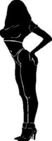 Woman with her hands on her ass, Vinyl cut decal