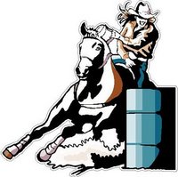 Barrel Racing, full color decal