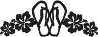 Flip flops and Hibicus flowers, Vinyl cut decal