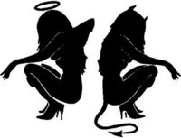 Devil Girl, Angel Girl, Vinyl cut decal 