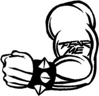 Fear Me Tattoo on an arm, Vinyl cut decal