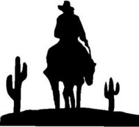 Cowboy riding in the desert, Vinyl cut decal