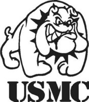 USMC, Bull Dog, Vinyl cut decal
