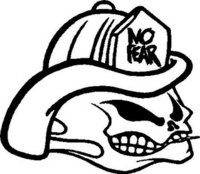 No Fear, Fire Fighter Skull, Vinyl cut decal