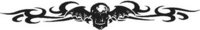 Scull and wings with Tribal, Windshield Banner