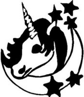 Unicorn, moon, stars, Vinyl decal sticker