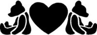 Heart and two teddy bears, Vinyl cut decal