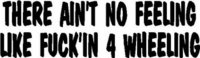There ain't no feeling like fuck'in 4 wheeling, Vinyl cut decal