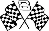 Dale Earnhadt Jr, 8 with checker flags, Vinyl cut decal