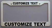 PERSONALIZED LICENSE PLATE FRAME-White