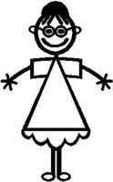 Girl, 4.8 inch Tall, stick people, vinyl decal sticker