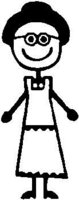 Girl, 4.7 inch Tall, stick people, vinyl decal sticker