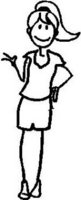 Girl, 5.1 inch Tall, stick people, vinyl decal sticker