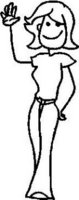 Girl, 5 inch Tall, stick people, vinyl decal sticker