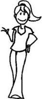 Girl, 5.1 inch Tall, stick people, vinyl decal sticker