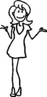 Girl, 5.1 inch Tall, stick people, vinyl decal sticker