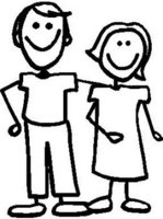 Man, and woman, stick people, vinyl decal sticker