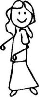 Girl, 4.9 inch Tall, stick people, vinyl decal sticker