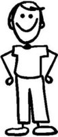 Guy, 5.2 inch Tall, stick people, vinyl decal sticker