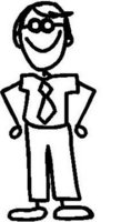 Guy, 5.3 inch Tall, stick people, vinyl decal sticker