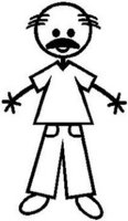 Guy, 4.9 inch Tall, stick people, vinyl decal sticker
