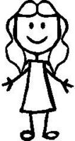 Little Girl, 3.3 inch Tall, stick people, vinyl decal sticker
