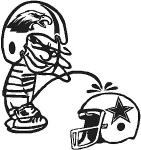 Eagles Calvin peeing on the Coboys, Vinyl cut decal