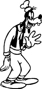 Goofy, waving hi, Vinyl cut decal