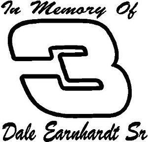In Memory Of Dale Earnhardt, 3, Vinyl cut decal