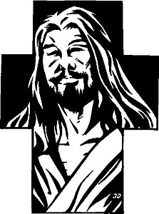 Jesus in a Cross, Vinyl cut decal