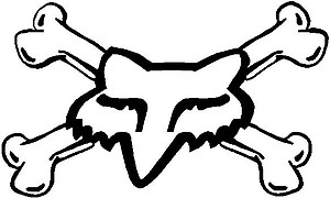 Fox Logo with cross bones, Vinyl cut decal