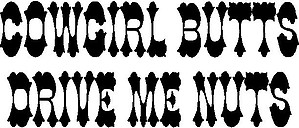 Cowgirl Butts Drive Me Nuts, Vinyl cut decal