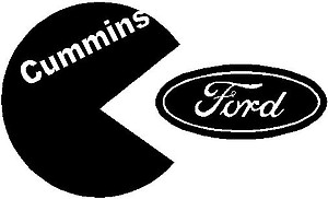 Cummins, Eatting a Ford logo, Vinyl decal sticker 
