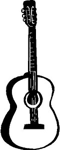 Guitar, Vinyl decal sticker 