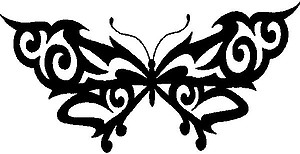 Tribal Butterfly, Vinyl cut decal