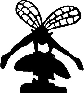 A Fairy hopping over a mushroom, Vinyl cut decal