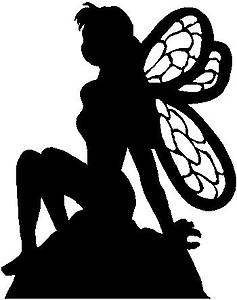 A Girl Fairy sitting, Vinyl cut decal