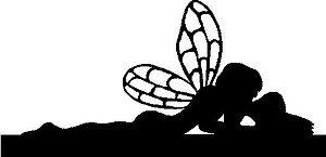 Fairy reading a book, Vinyl cut decal