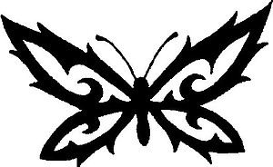 Tribal Butterfly, Vinyl cut decal