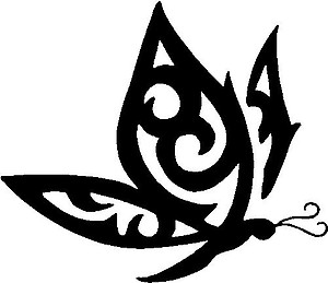 Tribal Butterfly, Vinyl cut decal