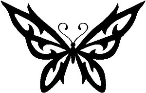 Tribal Butterfly, Vinyl cut decal