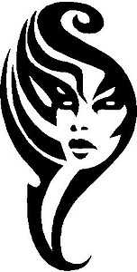 Tribal Face, Vinyl cut decal